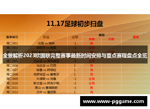 全景解析2023欧国联完整赛事最新时间安排与重点赛程盘点全览